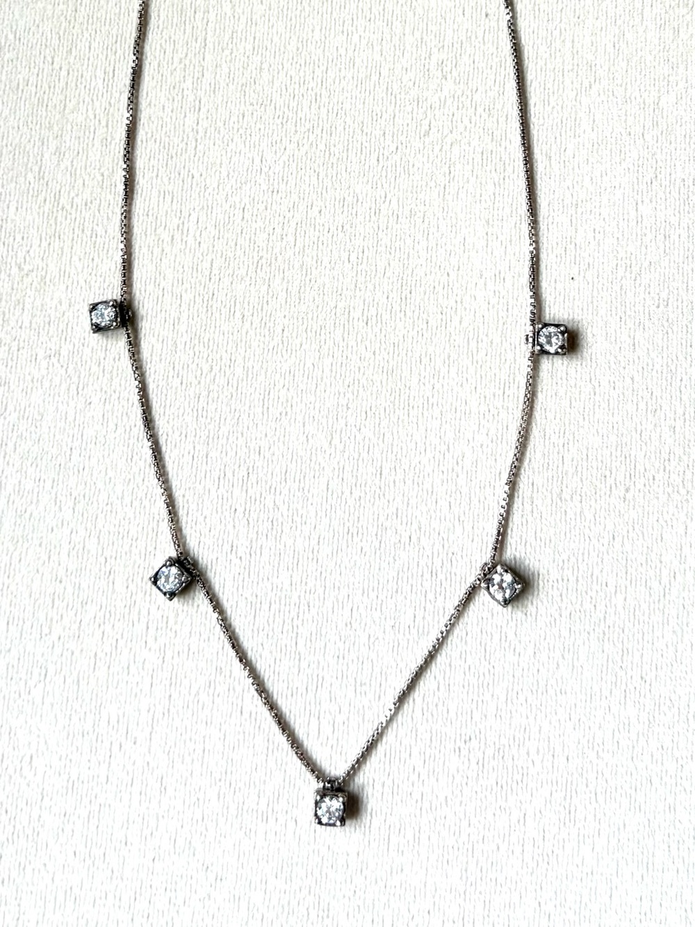Italian Sterling Silver with CZ stones Necklace